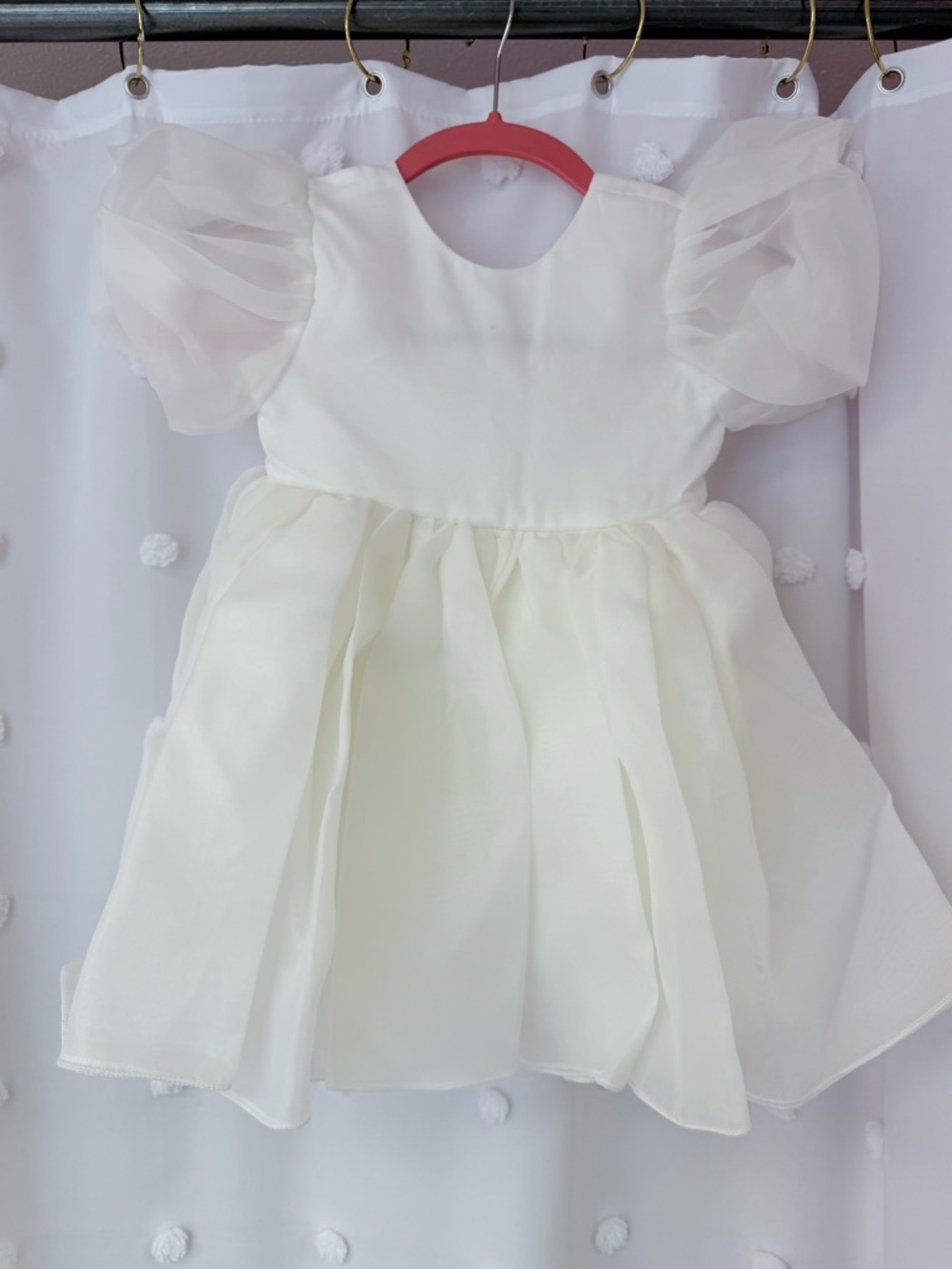 Ivory Toddler 2T 3T Flower Girl Mini Bride Puff Sleeve Party Wedding Dress